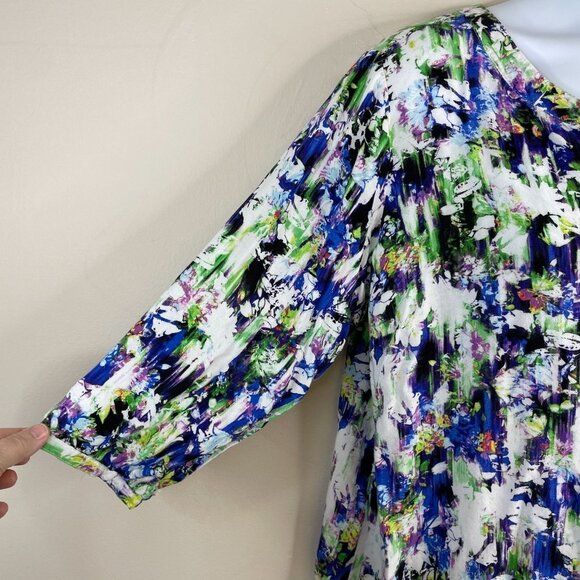 Premise Studio POPOVER Tunic Top Womens 2X Multicolor 3/4 Sleeve ARTSY Work - Picture 4 of 9